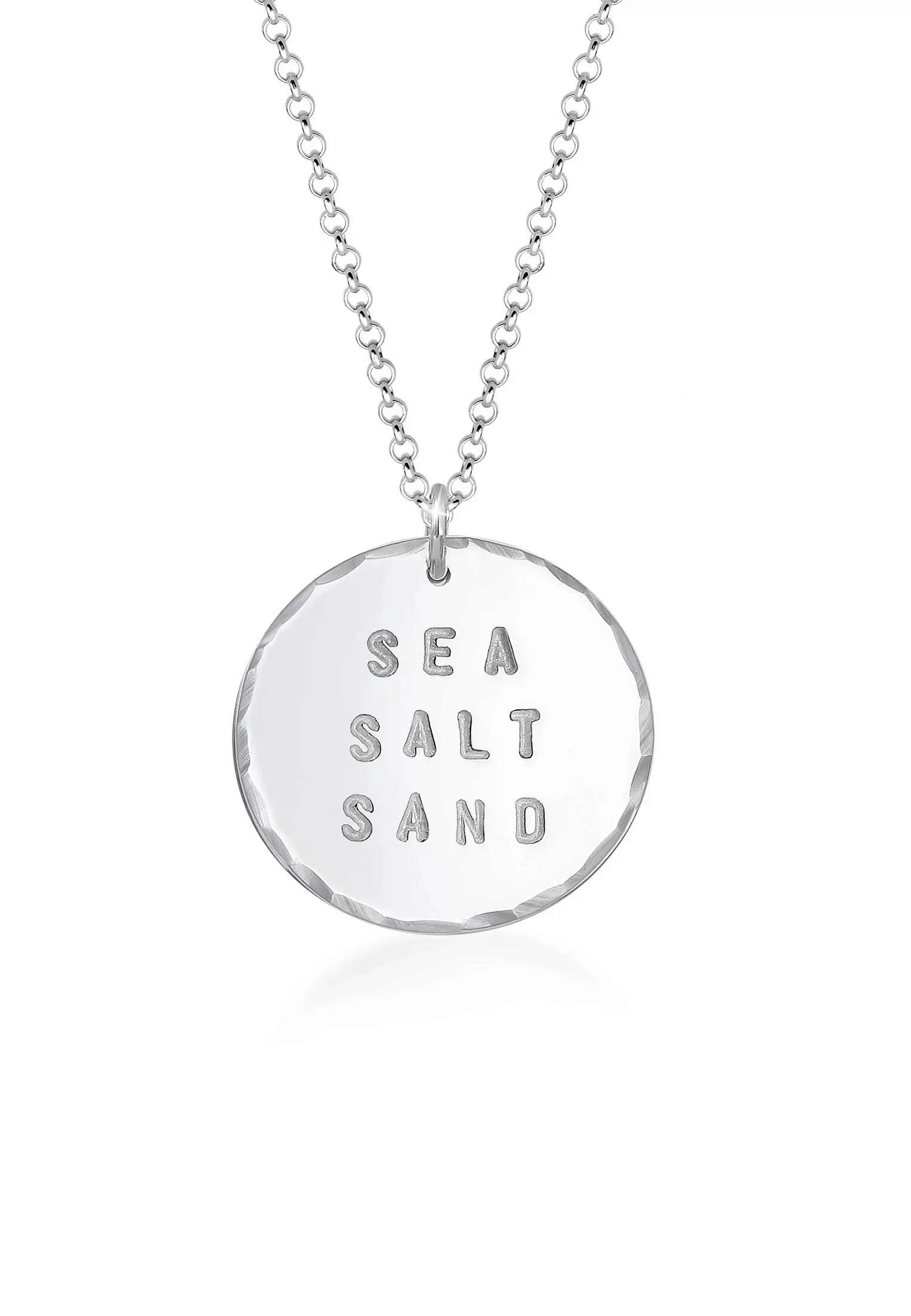 Elli Kette mit Anhänger "Sommer Sea Salt Sand Wording Plättchen 925 Silber" günstig online kaufen