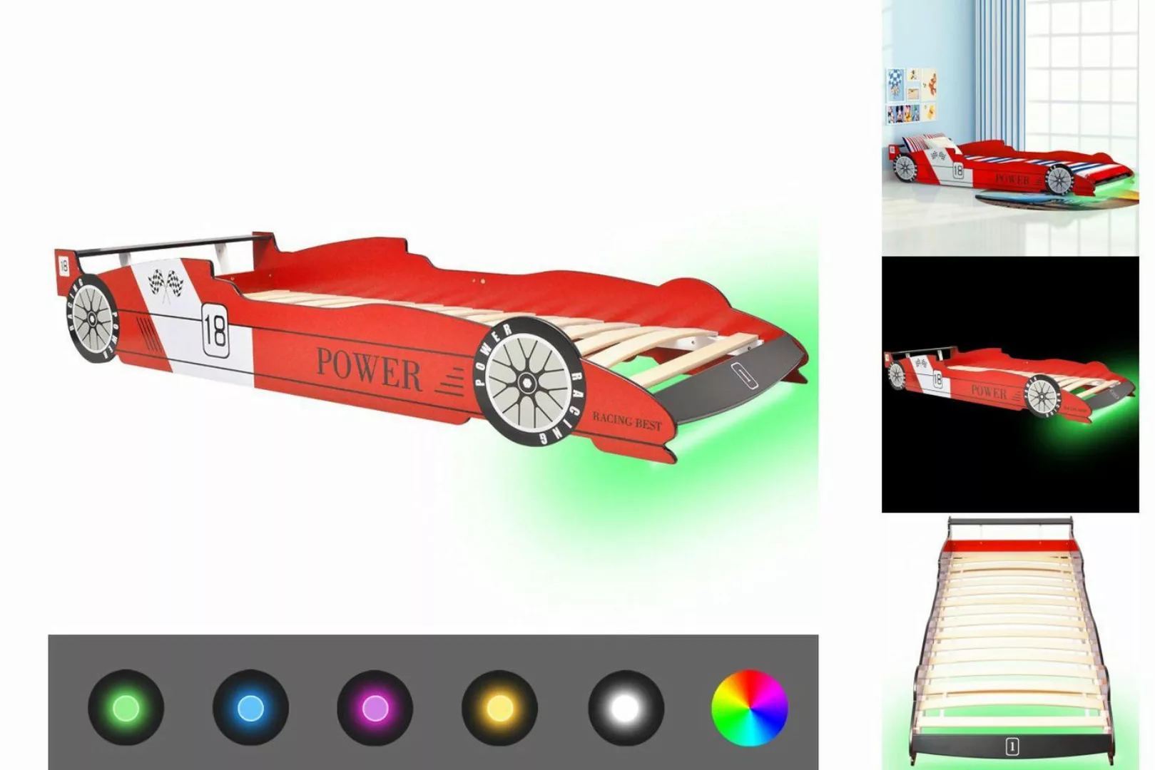 vidaXL Kinderbett Kinderbett mit Lattenrost 3D Designbett Rennwagen Motivbe günstig online kaufen