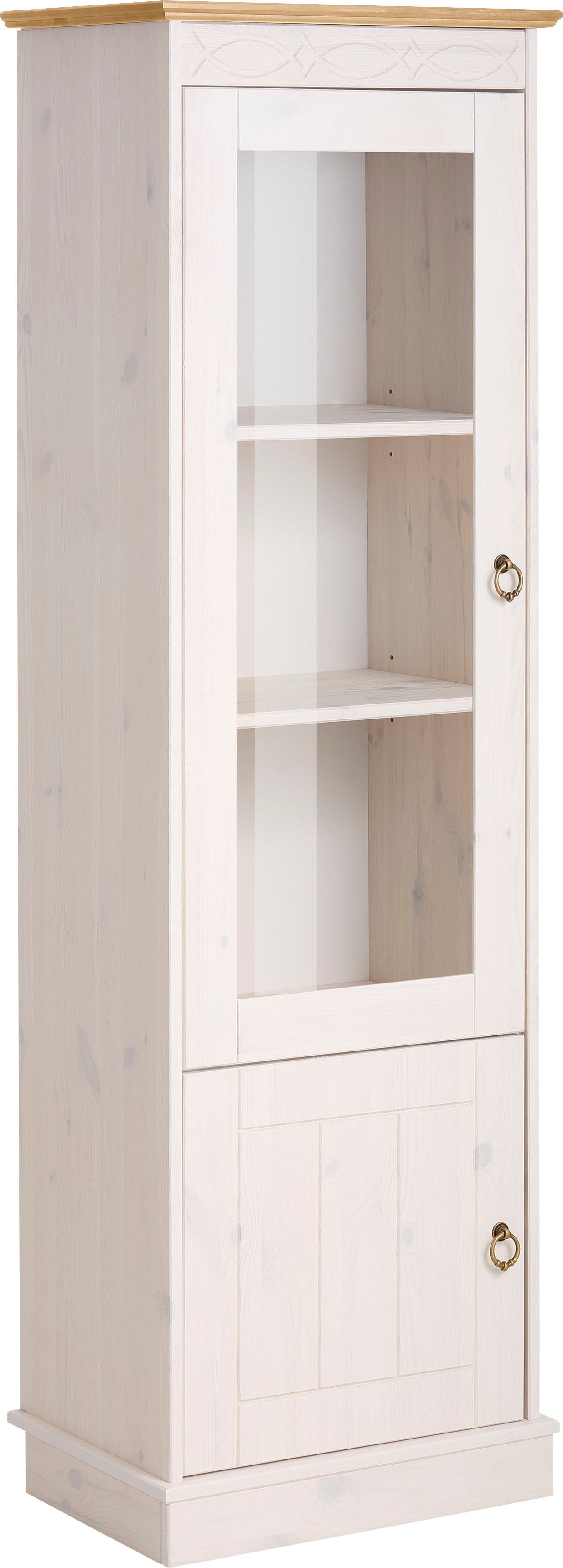 Home affaire Vitrine "Indra", aus massiver Kiefer, FSC, 2trg., Höhe 145 cm, günstig online kaufen