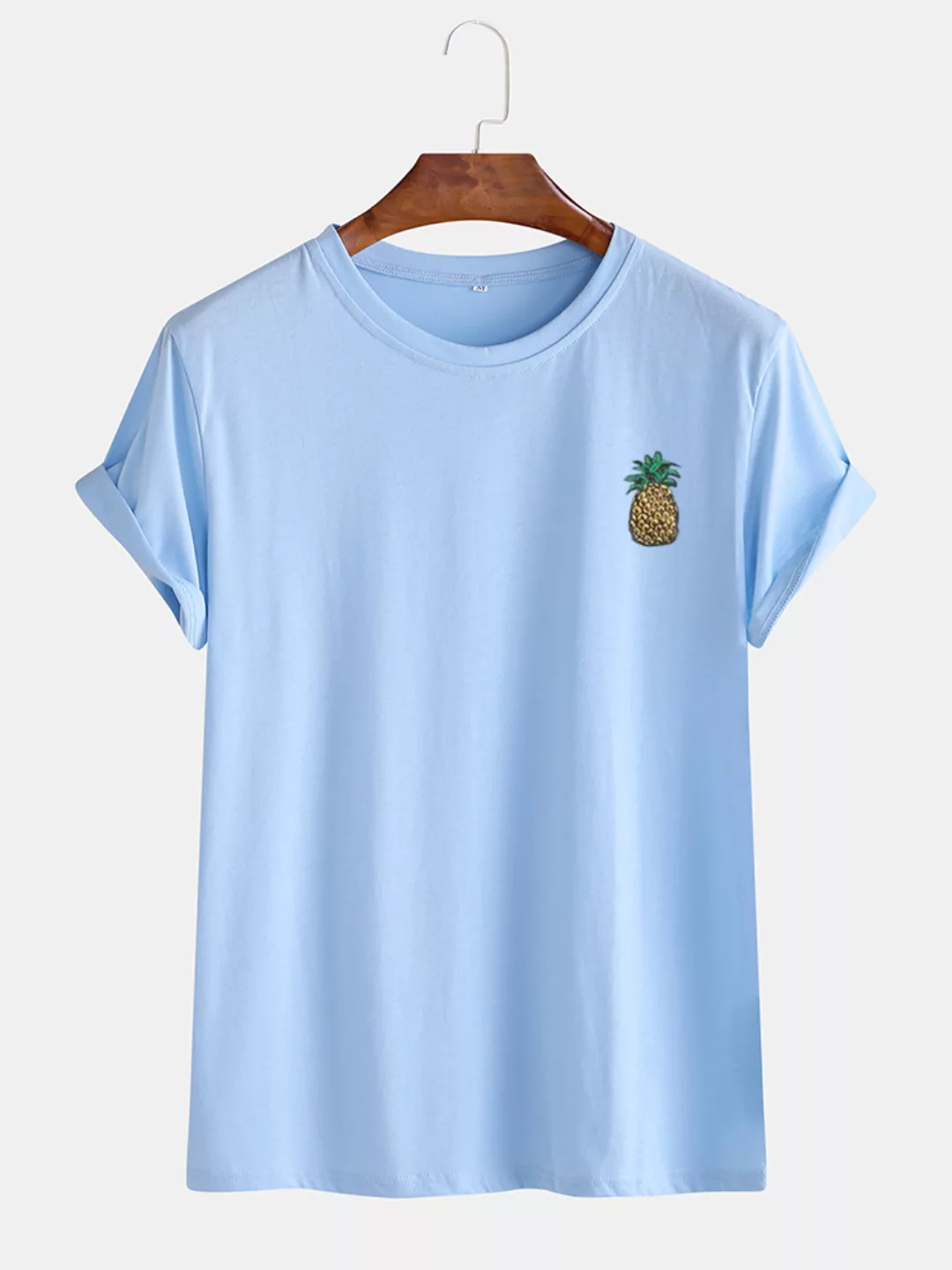 Herren Cartoon Ananas gedruckt Sinple Home Casual Loose Kurzarm T-Shirt günstig online kaufen