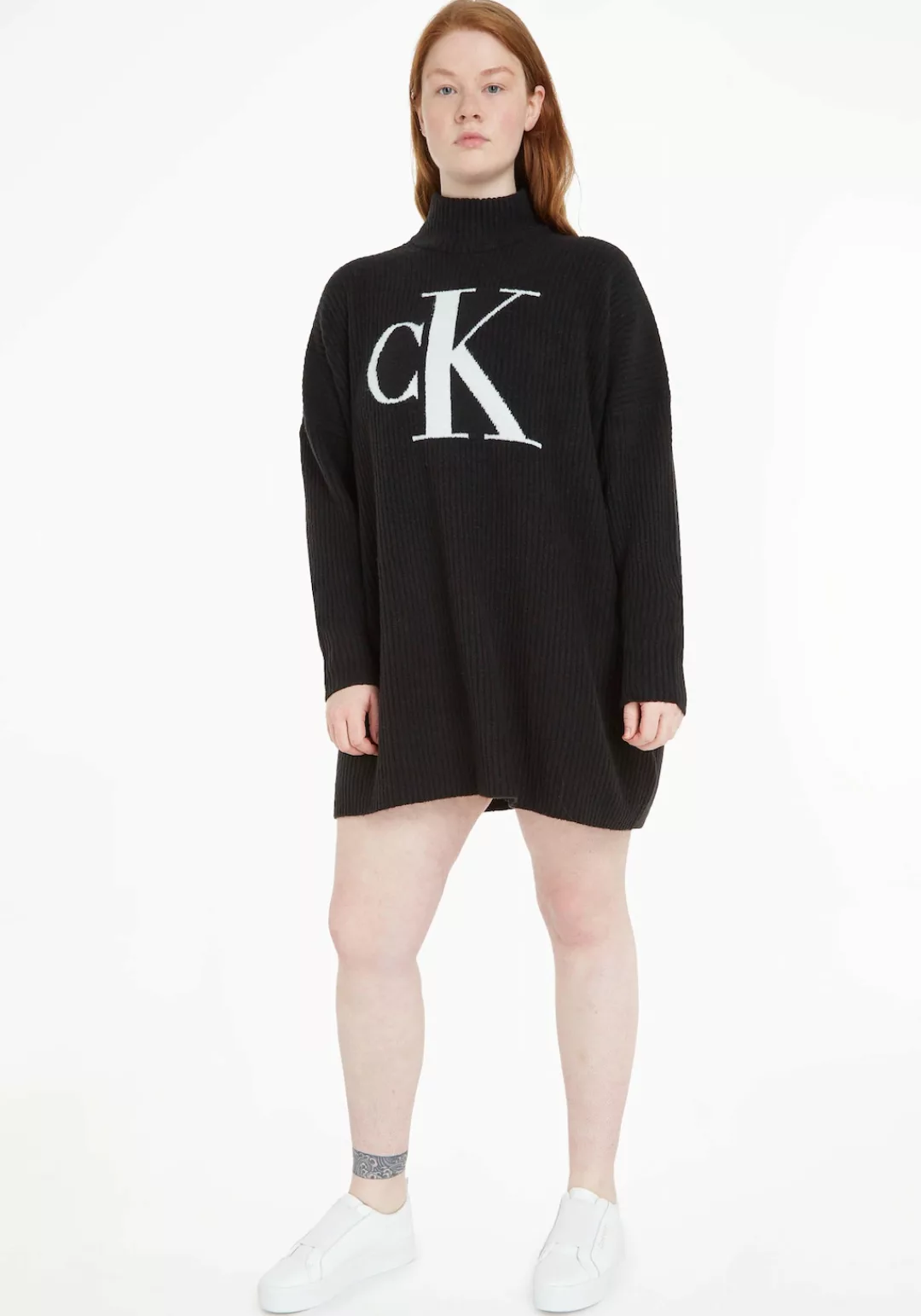 Calvin Klein Jeans Rollkragenpullover "STACKED LOGO TIGHT SWEATER DRESS", m günstig online kaufen