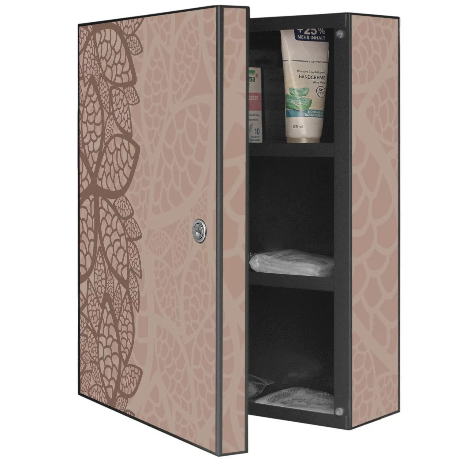 Banjado XXL Medizinschrank Abschliessbar 35x46x15cm Arzneischrank Anthrazit günstig online kaufen