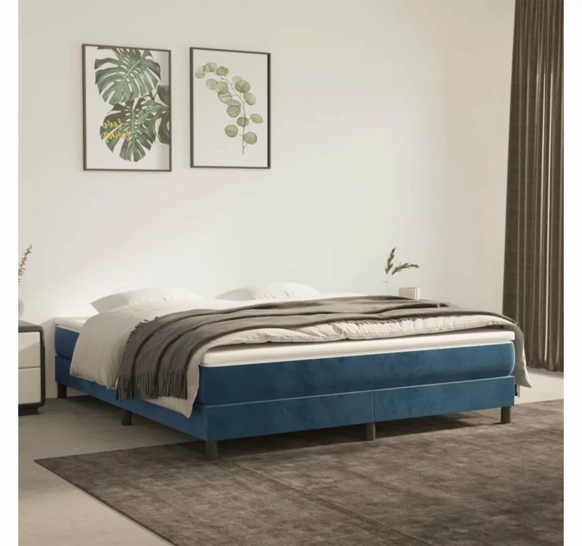 furnicato Bett Bettgestell Dunkelblau 180x200 cm Samt günstig online kaufen