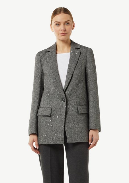 comma casual identity Blusenblazer Wollmix-Blazer mit zarten Pailletten Pai günstig online kaufen