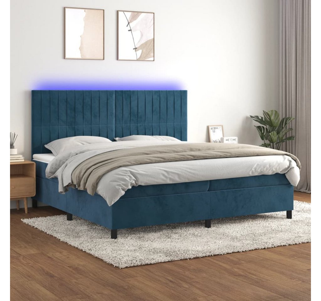 vidaXL Boxspringbett Boxspringbett mit Matratze & LED Samt (200 x 200 cm, B günstig online kaufen