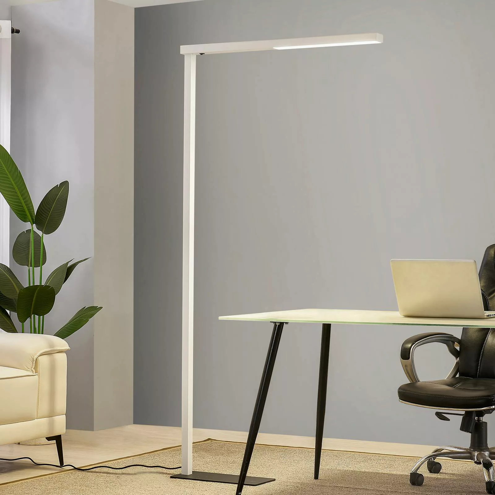 Arcchio LED-Büro-Stehleuchte Tamilo, weiß, Metall, 194 cm günstig online kaufen