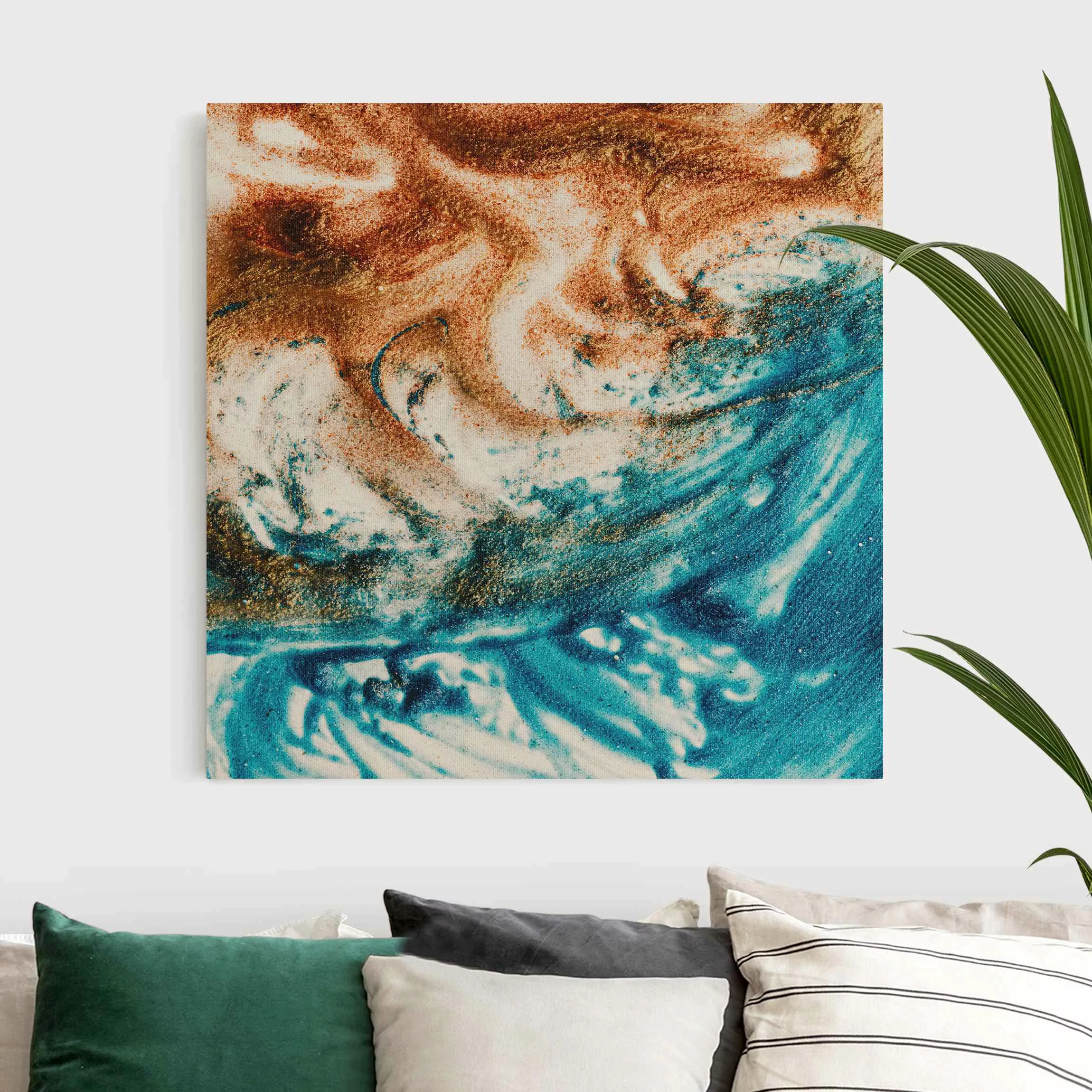 Leinwandbild auf Naturcanvas Farbiger Sandstrudel günstig online kaufen