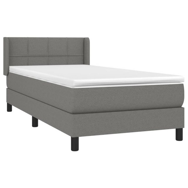 vidaXL Boxspringbett, Boxbett mit Matratze Dunkelgrau 90x190 cm Stoff günstig online kaufen