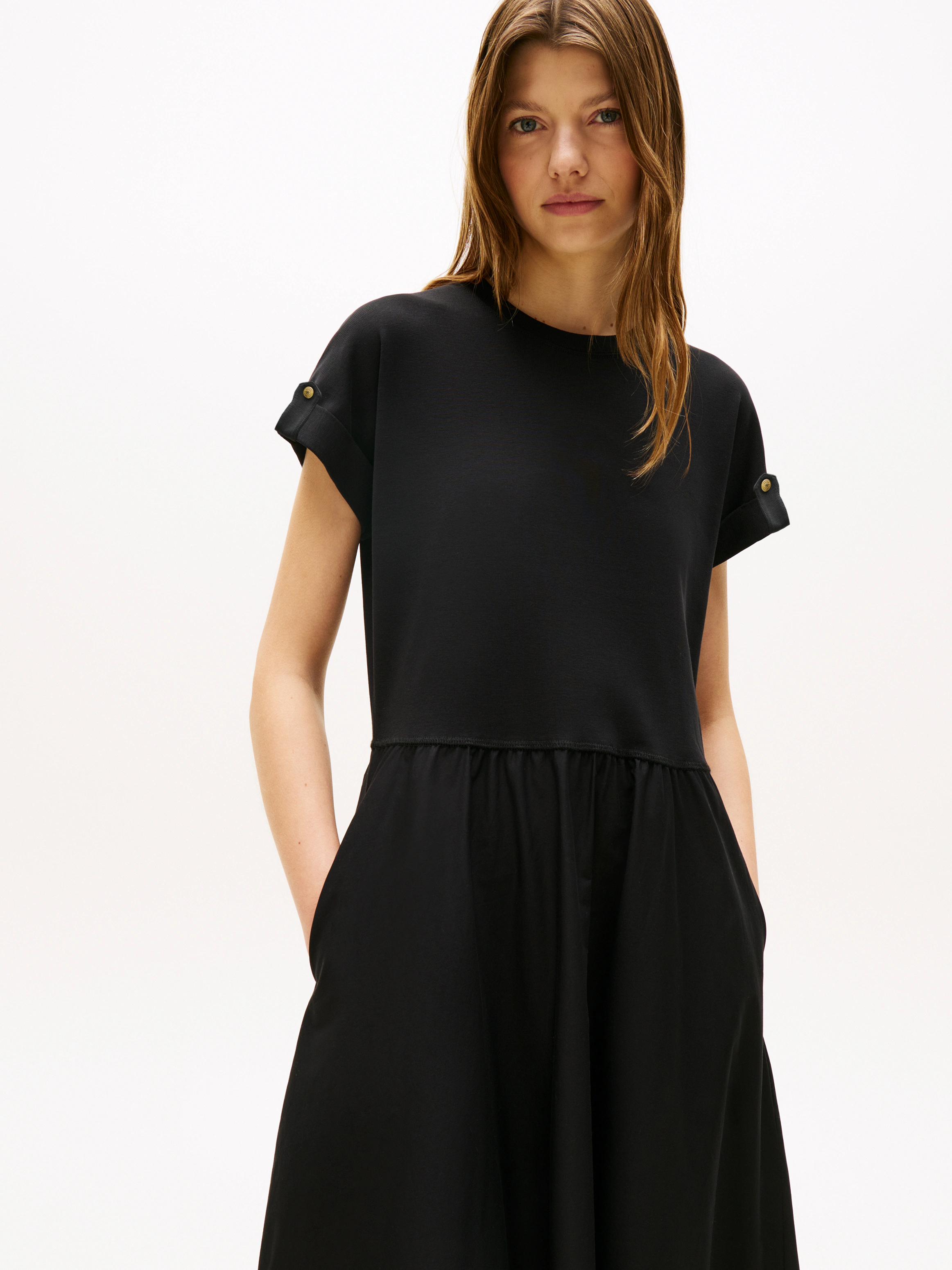 Tommy Hilfiger A-Linien-Kleid "MODERN CODY MIDI MIX F&F DRS" günstig online kaufen