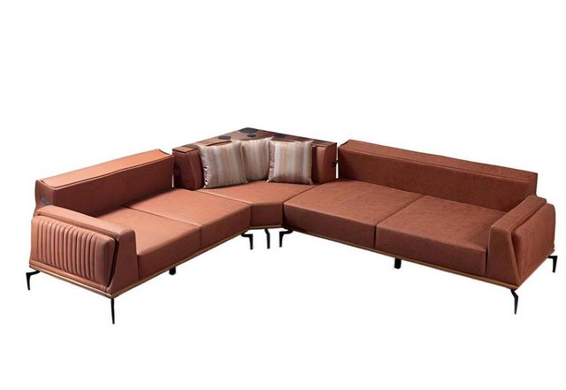 JVmoebel Ecksofa Braunes Ecksofa Designer Luxuriöses L-Form Sofa Möbel, 1 T günstig online kaufen