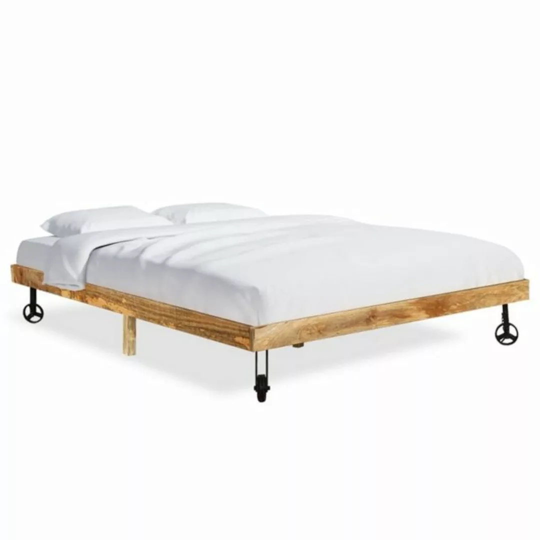 möbelando Bett Aurach (L/B/H: 205x205x35 cm), aus Massives tropisches Mango günstig online kaufen