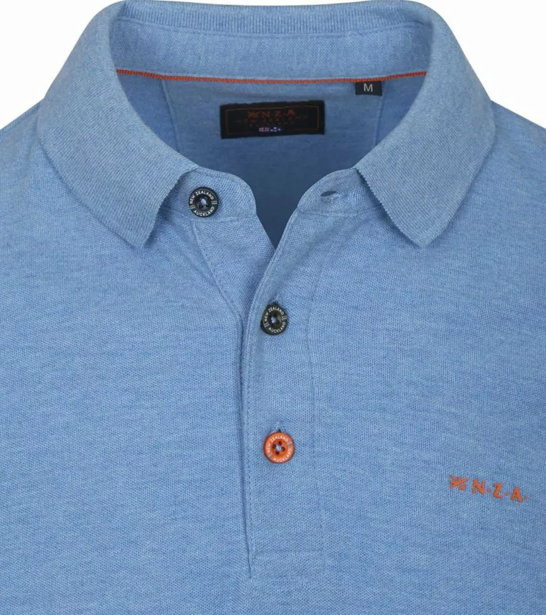 NZA Longsleeve Polo Isaac Piqué Blau - Größe M günstig online kaufen