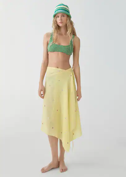 Texturiertes Bikini-Top mit Streifen günstig online kaufen