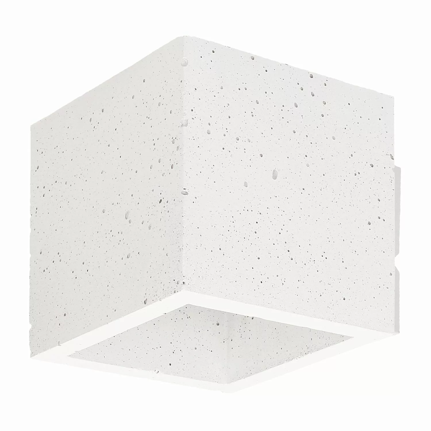 home24 Spot Light LED-Wandleuchte Block I Glühlampe Modern Weiß Keramik 1-f günstig online kaufen