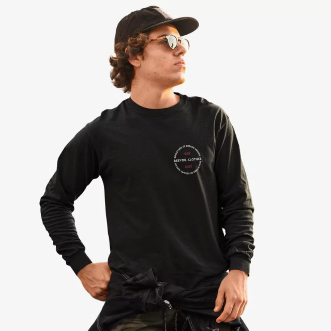 Beeyou. Clothes Longsleeve NIVARO - Longsleeve Regular-Fit aus Bio-Baumwoll günstig online kaufen