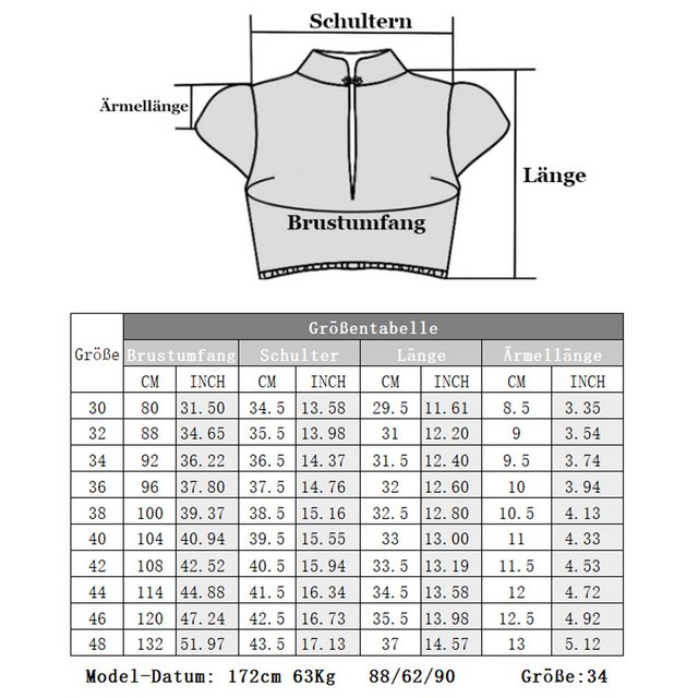 KELLIAR Dirndlbluse aus Spitze, Kostümbluse für Oktoberfest Vertikale Spitz günstig online kaufen