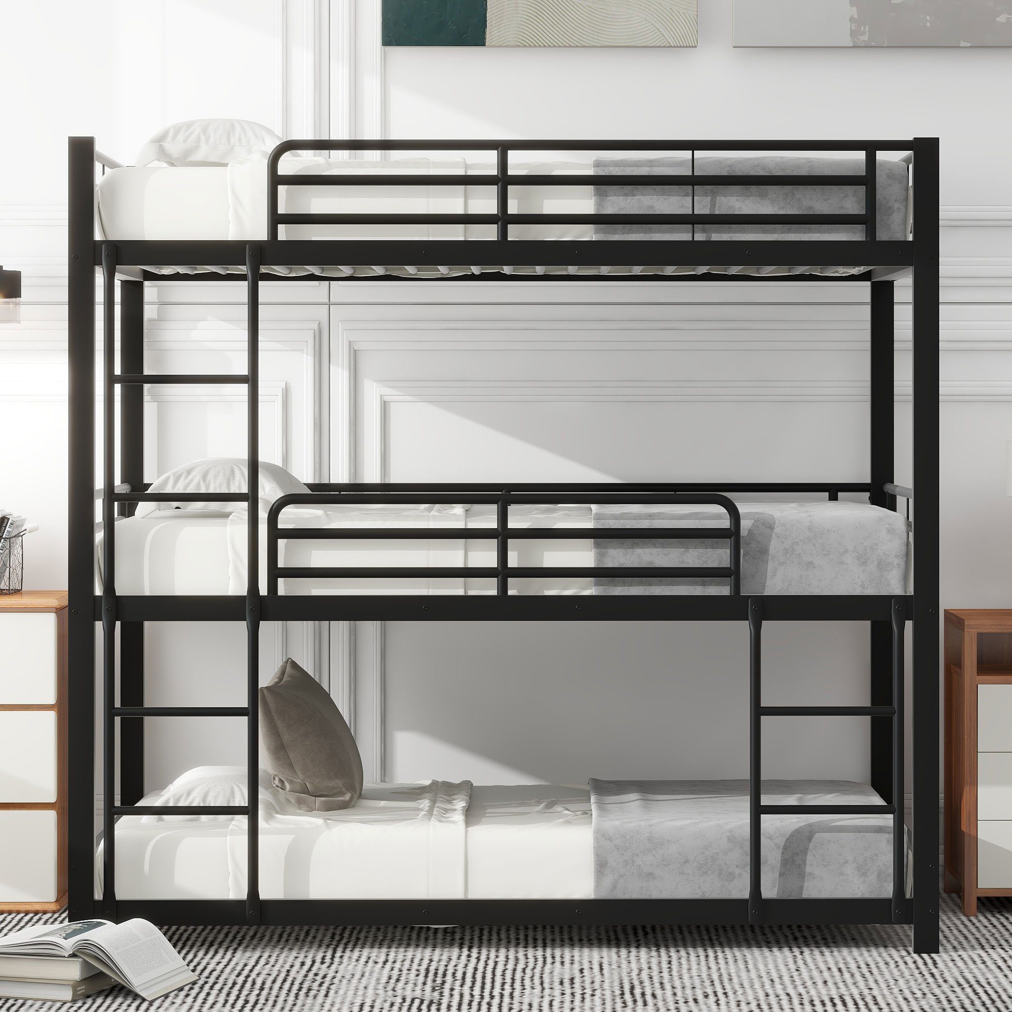 SOFTWEARY Etagenbett mit 3 Schlafgelegenheiten und günstig online kaufen