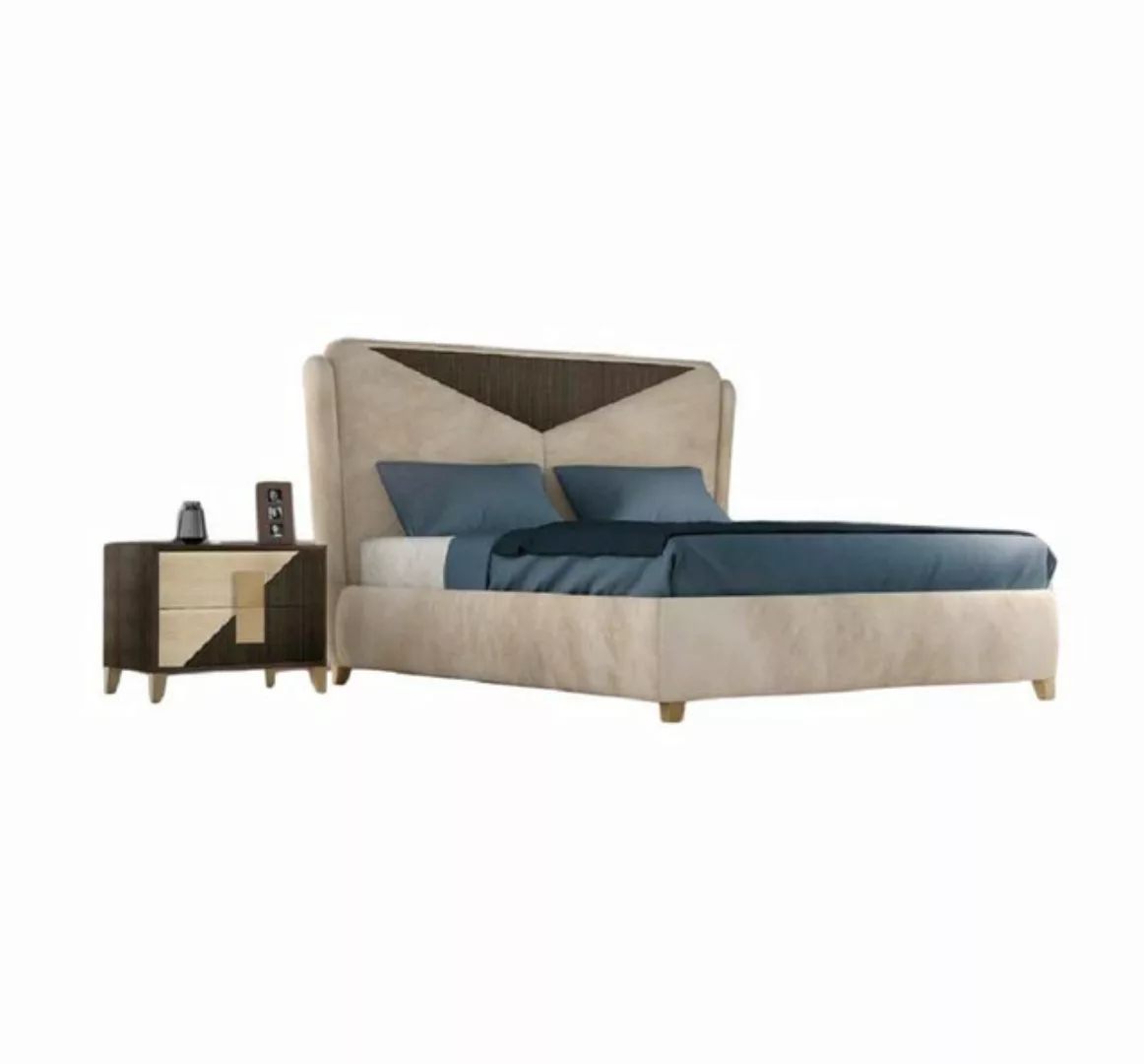 JVmoebel Bett Beige Bett Luxus Möbel Doppelbett Bettgestell Betten Doppel ( günstig online kaufen