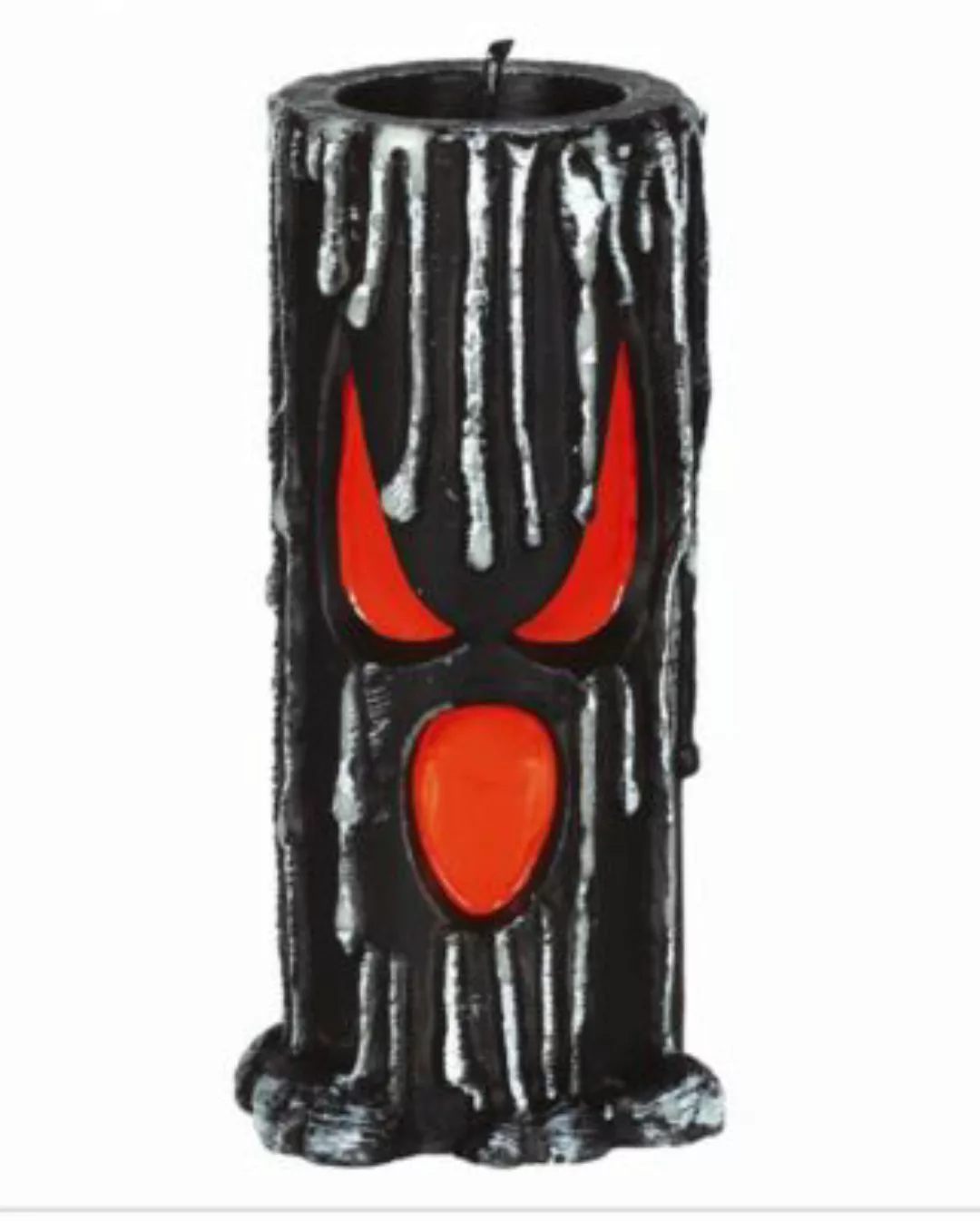Spooky Halloween Kerze mit Geister Gesicht 15cm Partydeko schwarz günstig online kaufen