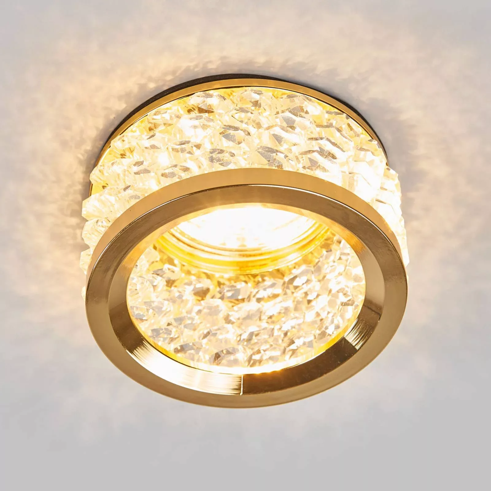 Orion Leuchten Einbaustrahler Kristall GU10 Ø 8cm Chrom günstig online kaufen