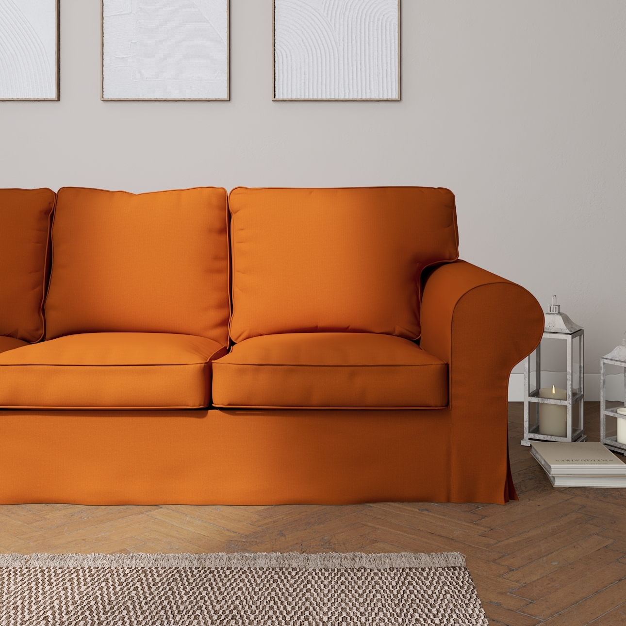 Bezug für Ektorp 3-Sitzer Sofa nicht ausklappbar, Karamell, Sofabezug für E günstig online kaufen