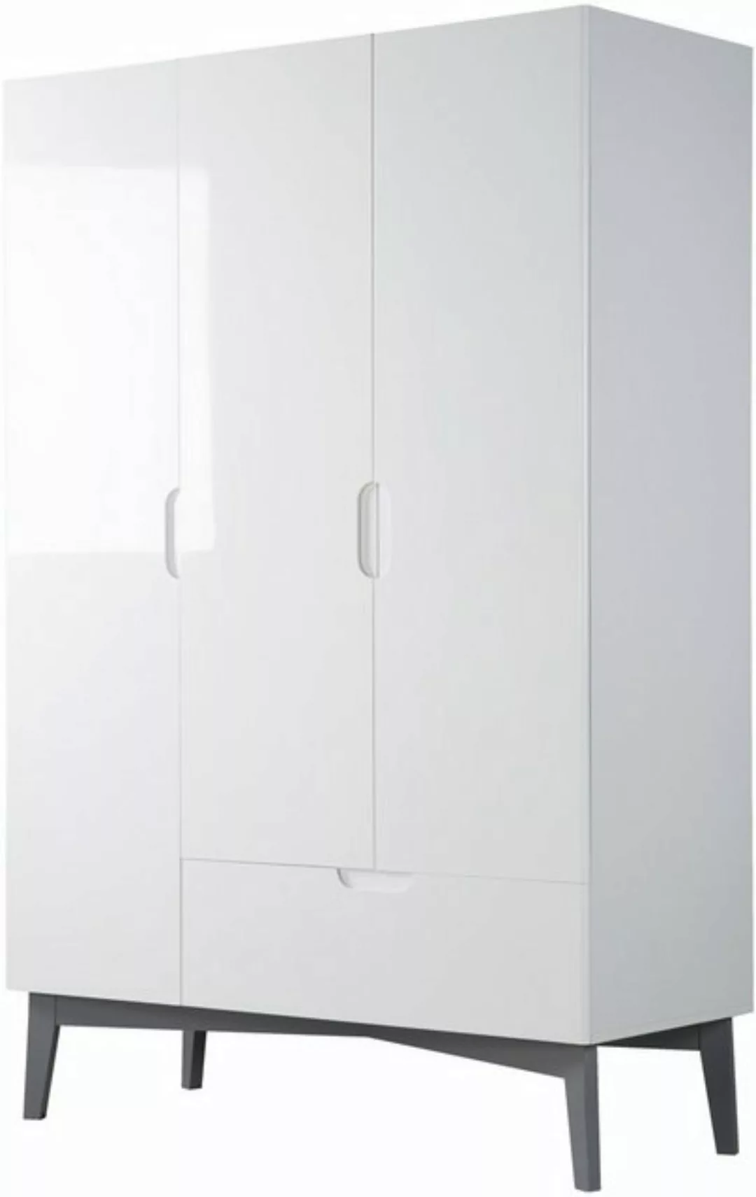 roba® Kleiderschrank Retro 2 in weiß Drehtürenschrank, Schublade mit Soft C günstig online kaufen