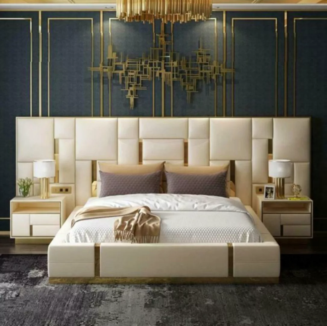 JVmoebel Bett, Bett Polster Design Luxus Holz Doppel Hotel Betten Ehe günstig online kaufen