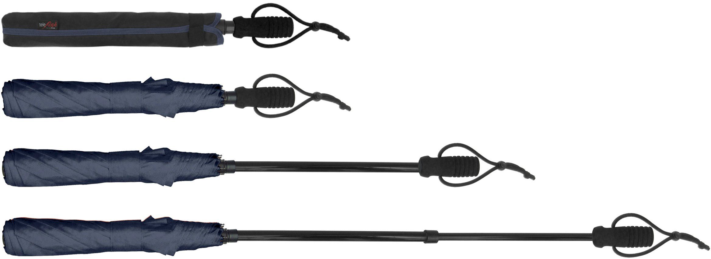 EuroSCHIRM® Taschenregenschirm teleScope handsfree, marineblau, zweifach günstig online kaufen