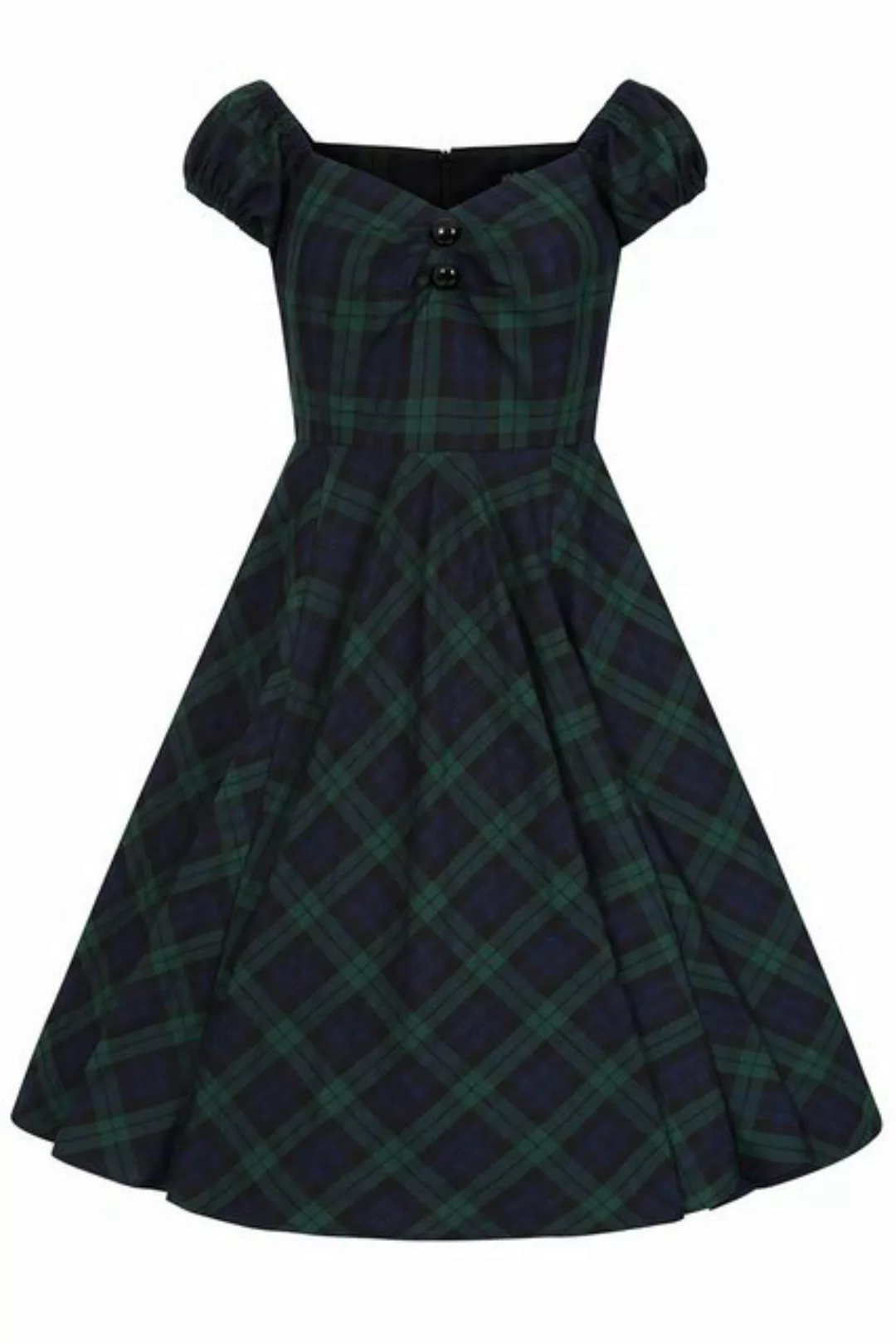 Hearts & Roses London A-Linien-Kleid Judith Tartan Retro Vintage Fit-N-Flar günstig online kaufen