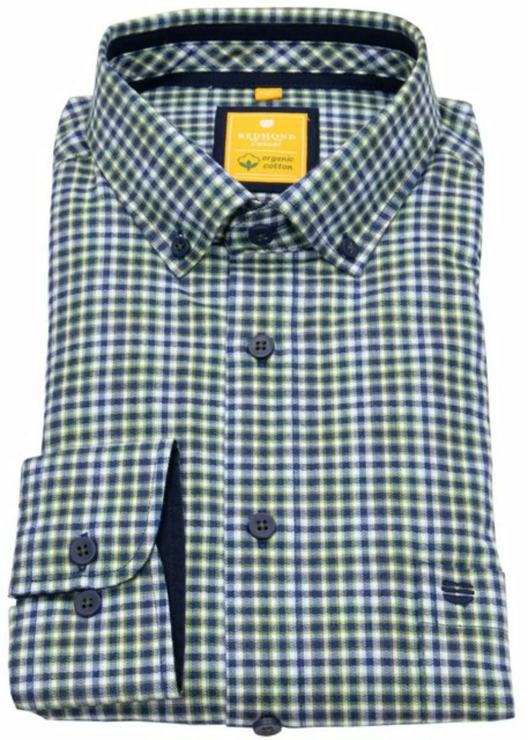 Redmond Karohemd leicht tailliert Button-Down-Kragen günstig online kaufen