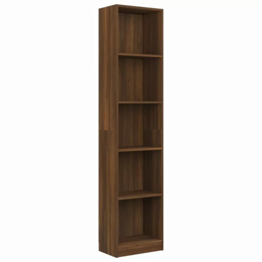 vidaXL Bücherregal Bücherregal 5 Fächer Braun Eiche 40x24x175 cm Spanplatte günstig online kaufen