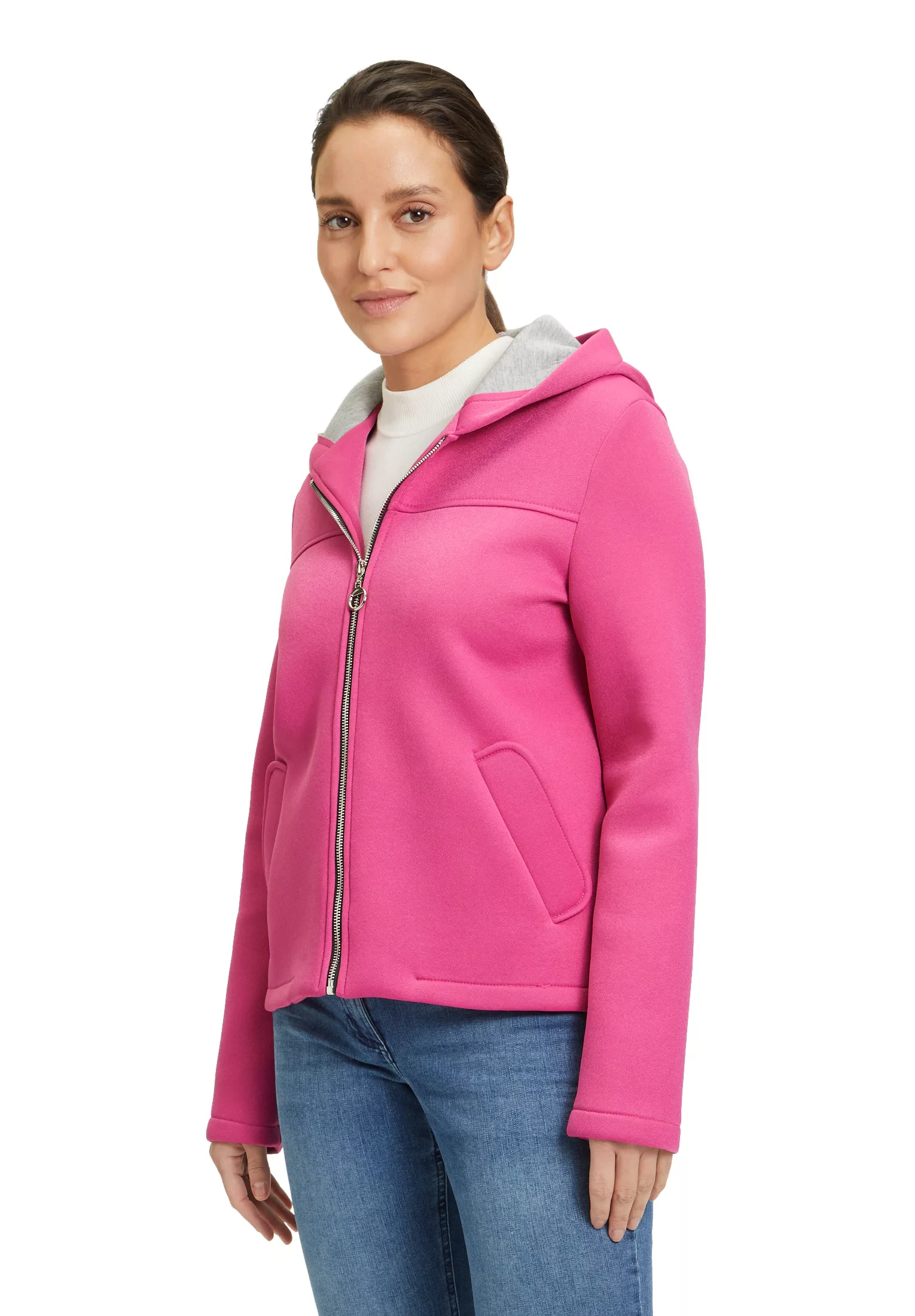 Amber & June Outdoorjacke "Amber & June Übergangsjacke mit Kapuze", mit Kap günstig online kaufen