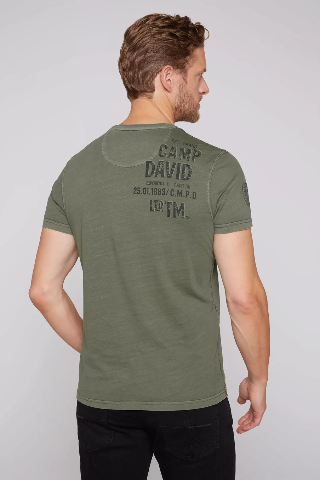 CAMP DAVID T-Shirt, mit Logo-Bestickung am Ärmel günstig online kaufen