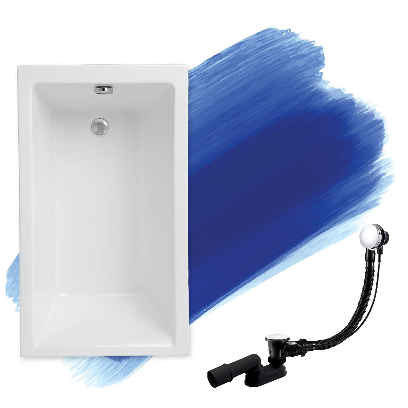KOLMAN Badewanne Rechteck Capri 100x70, Ablaufgarnitur günstig online kaufen
