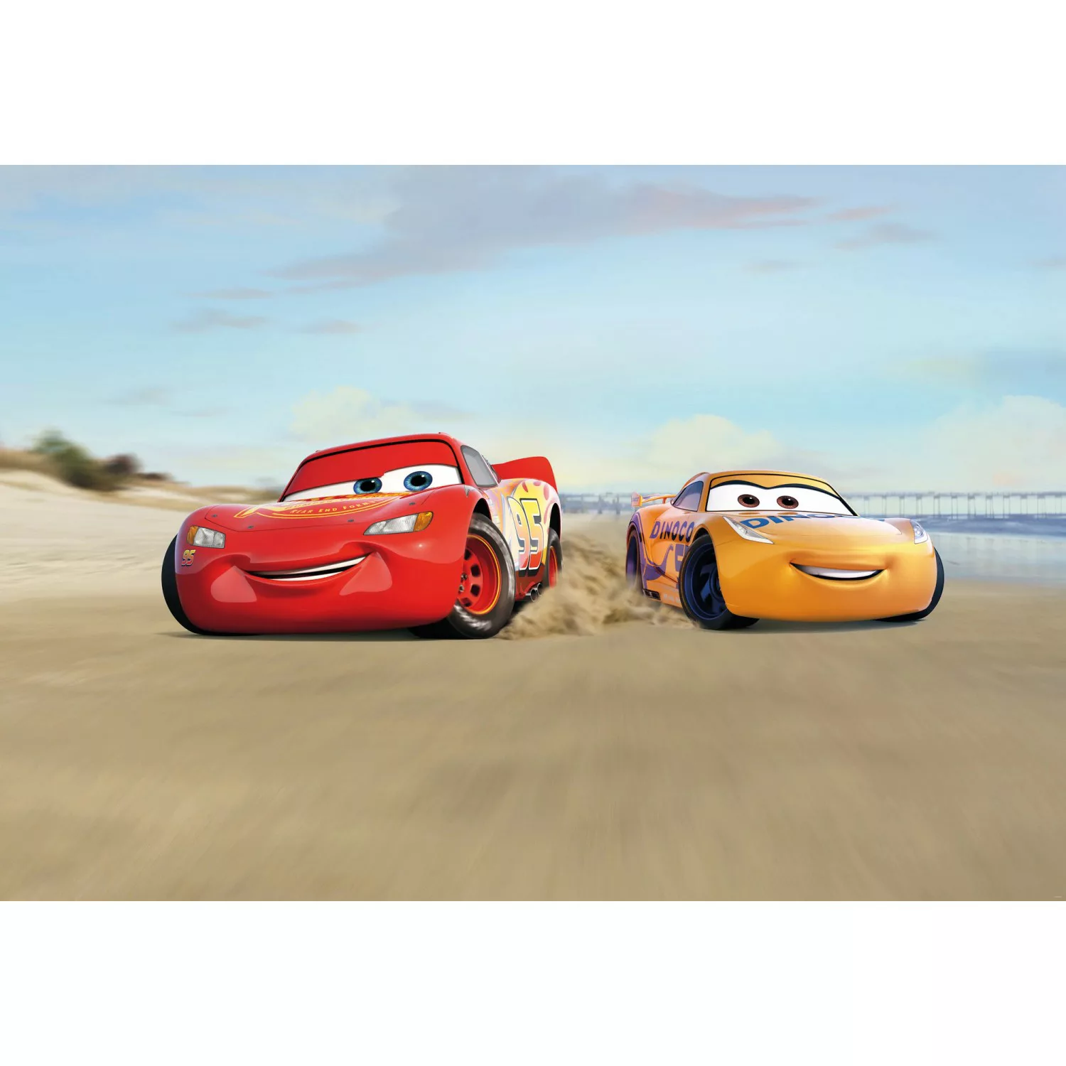 Komar Fototapete Cars Beach Race  368 x 254 cm günstig online kaufen