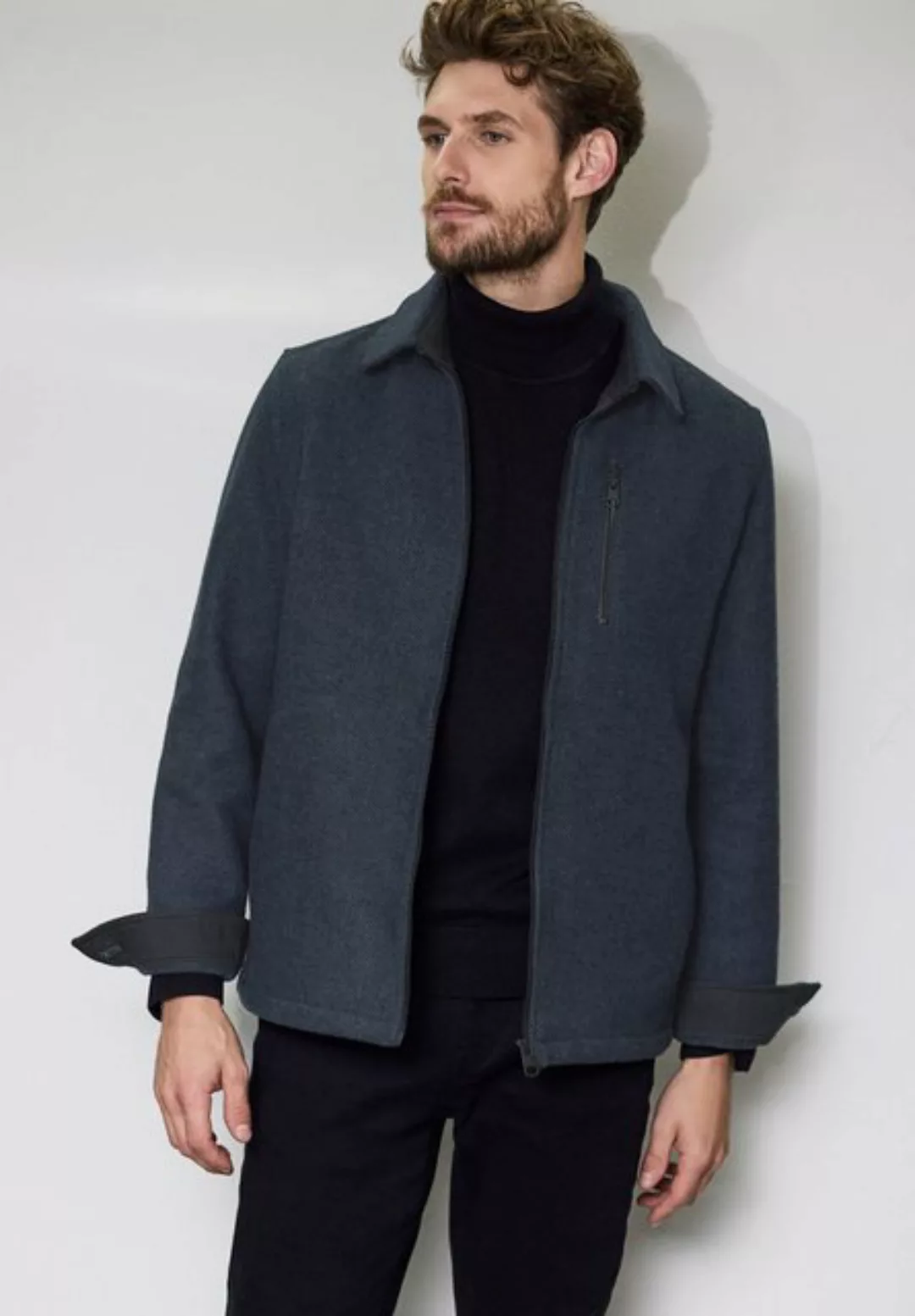 STREET ONE MEN Kurzjacke, ohne Kapuze, mit Materialmix günstig online kaufen