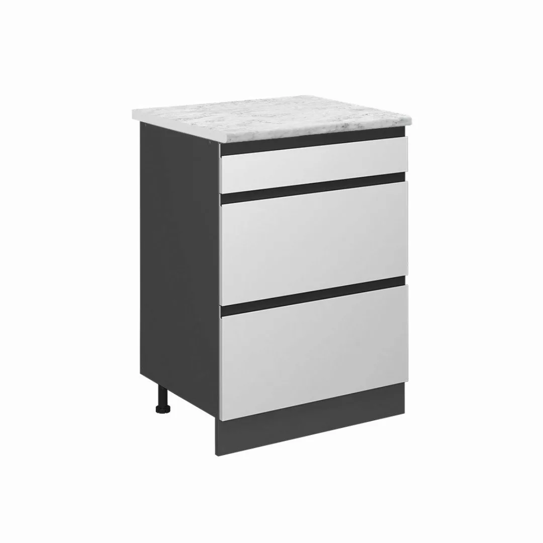 Vicco Unterschrank R-Line, Weiß/Anthrazit, 60 cm günstig online kaufen