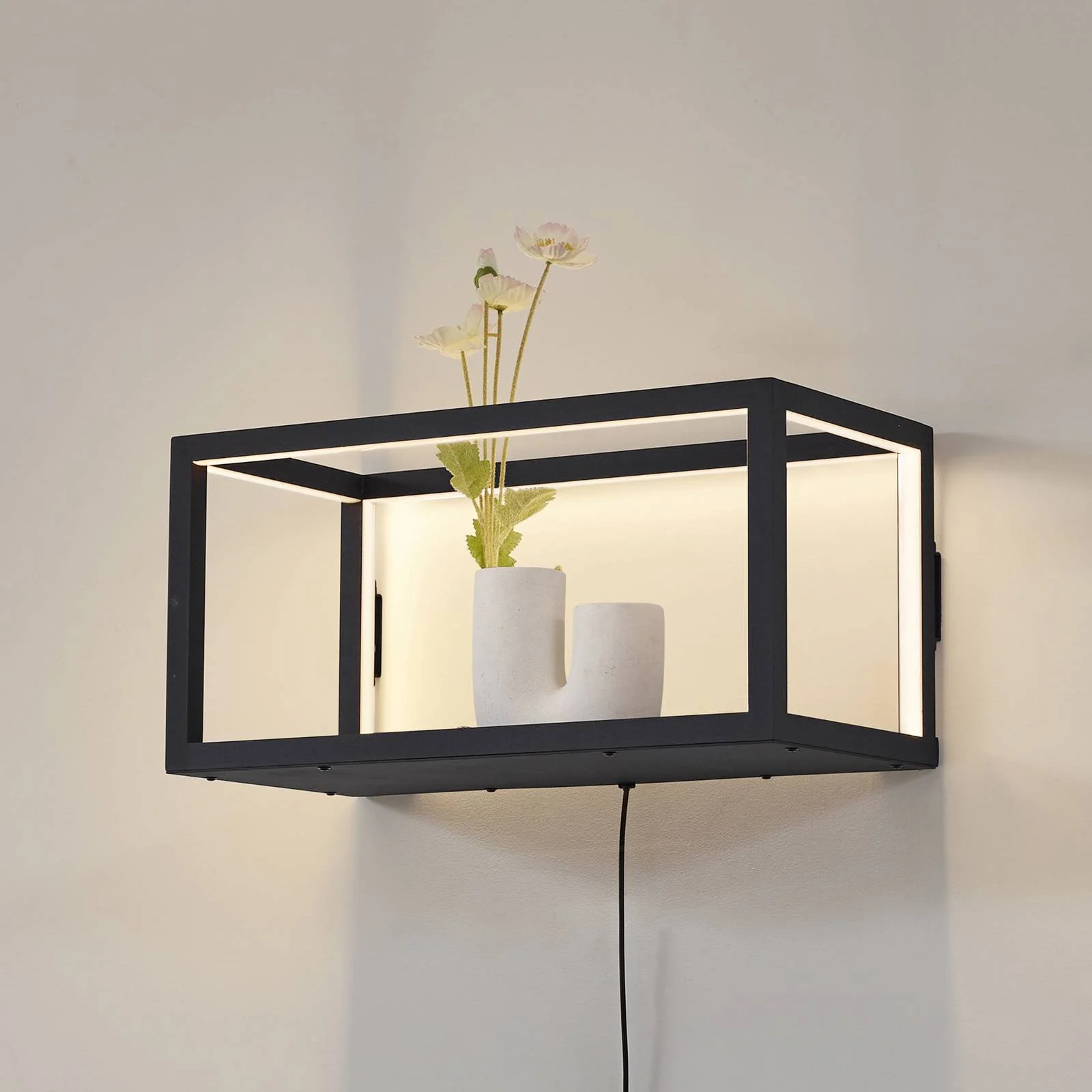 Lindby LED-Wandleuchte Birta, Stecker, Regal, 51 cm, USB günstig online kaufen