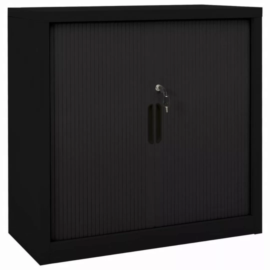 vidaXL Aktenschrank Schrank mit Schiebetür Schwarz und Weiß 90x40x90 cm Sta günstig online kaufen