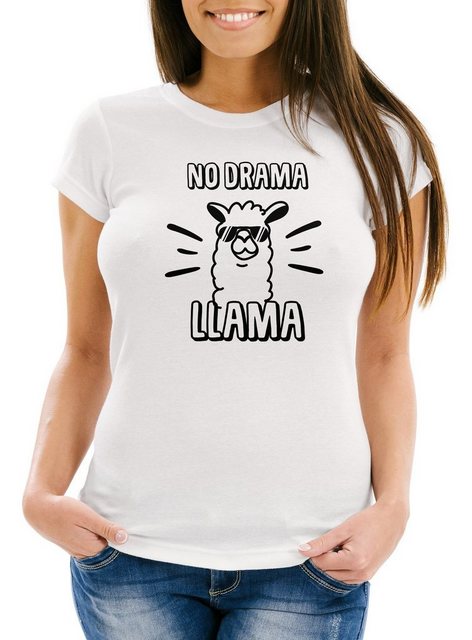 MoonWorks Print-Shirt Damen T-Shirt No drama Llama Lama Spruch Sprüche Quot günstig online kaufen