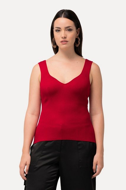 Ulla Popken Longtop Ripptop Slim Herzausschnitt ärmellos günstig online kaufen