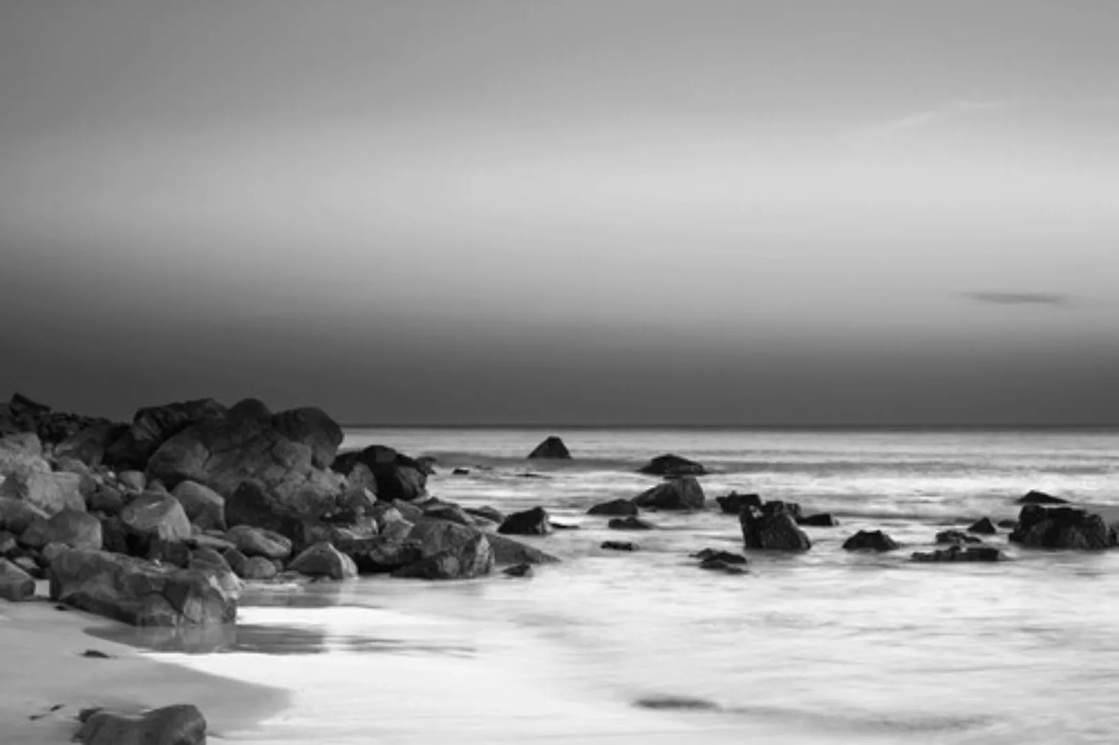 Papermoon Fototapete »Strand Schwarz & Weiß« günstig online kaufen