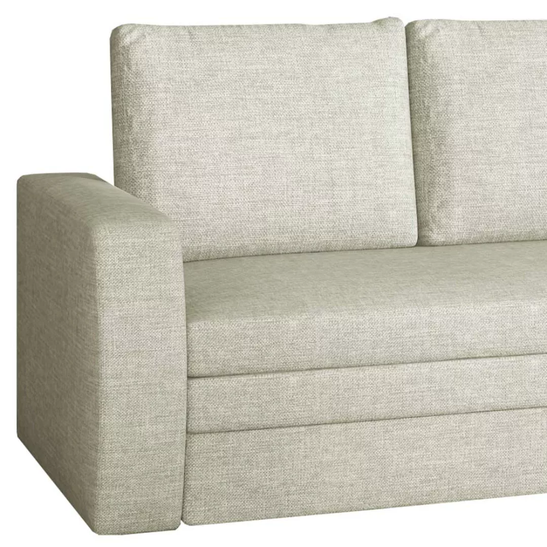 Schlafsofa Bettcouch in Beige mit drei Sitzplätzen günstig online kaufen