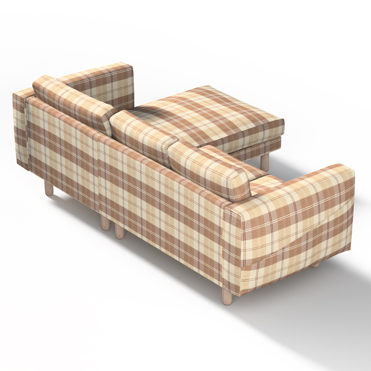 Bezug für Norsborg 3-Sitzer Sofa mit Recamiere, braun-beige, Norsborg Bezug günstig online kaufen