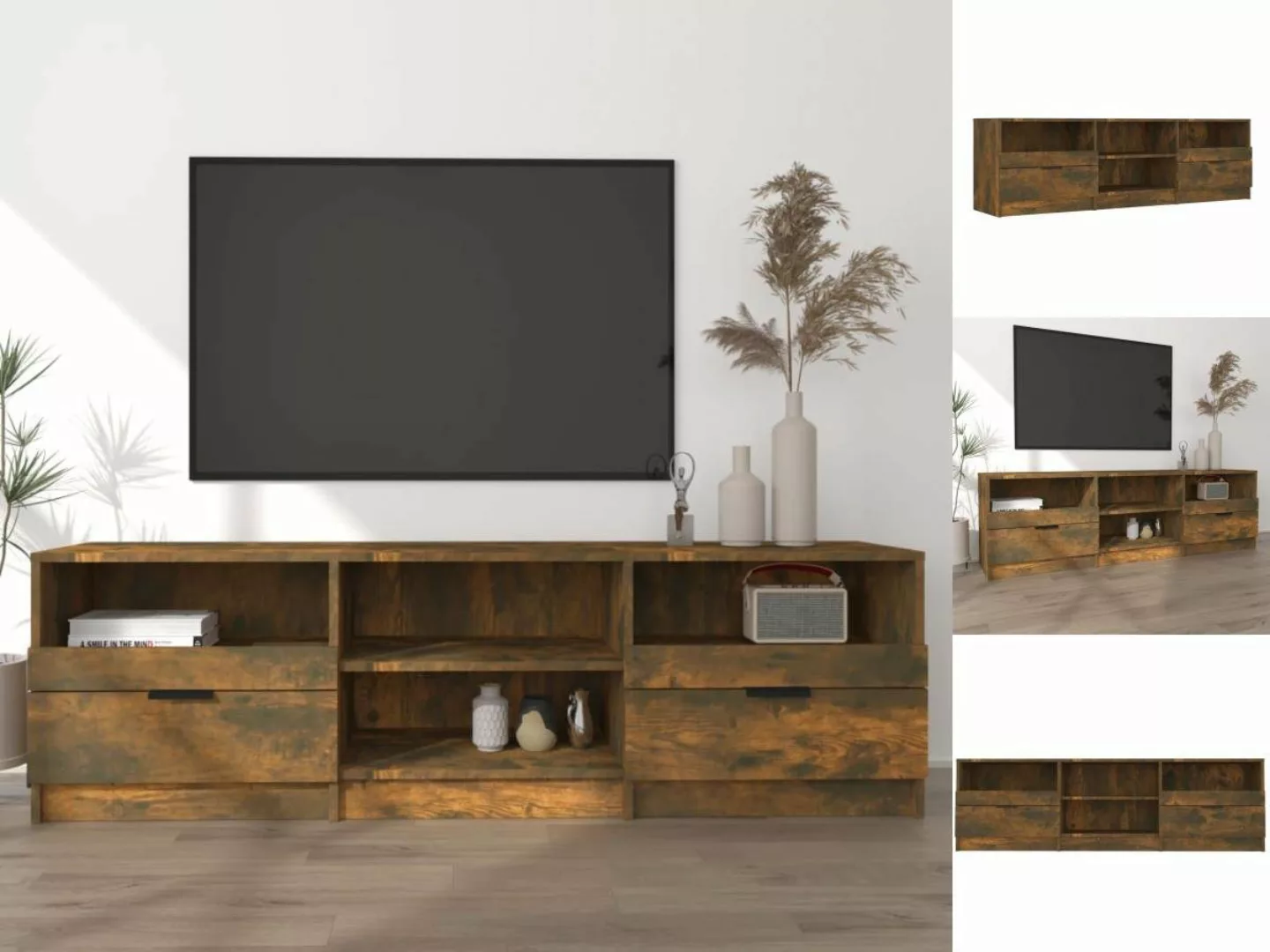 vidaXL TV-Schrank TV-Schrank Räuchereiche 150x33,5x45 cm Spanplatte Lowboar günstig online kaufen