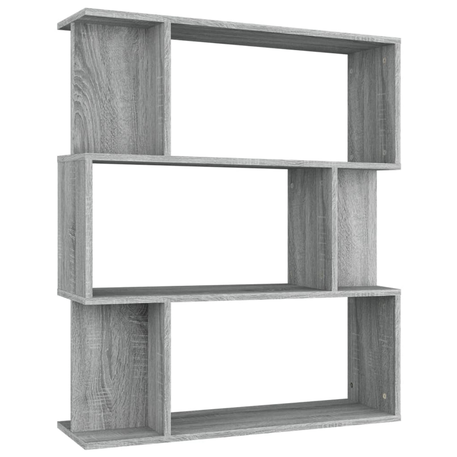 vidaXL Bücherregal/Raumteiler Grau Sonoma 80x24x96 cm Holzwerkstoff günstig online kaufen