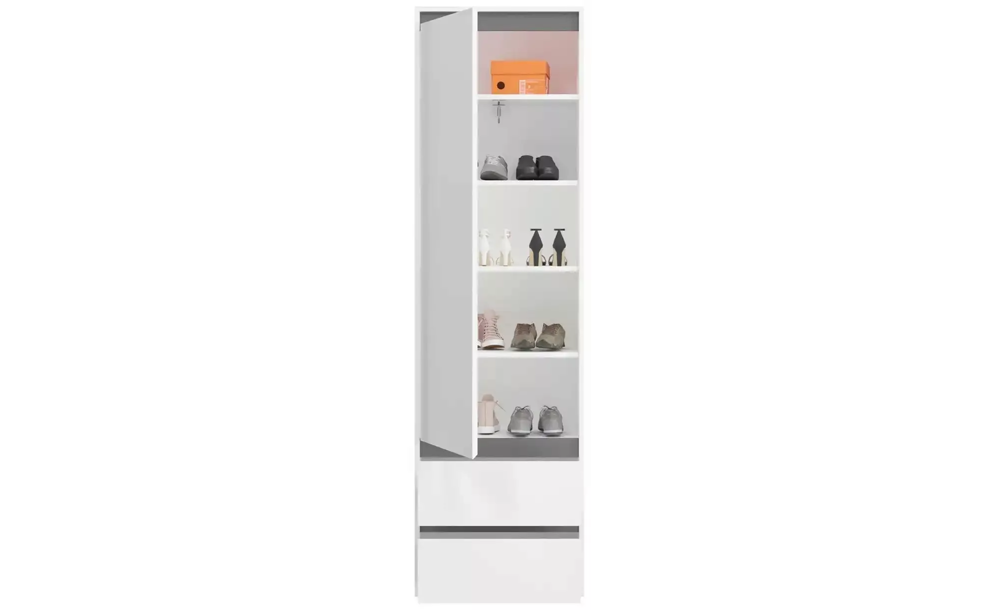 xonox.home Garderobenschrank Torino (Schuhschrank in Eiche und matt grau, 5 günstig online kaufen