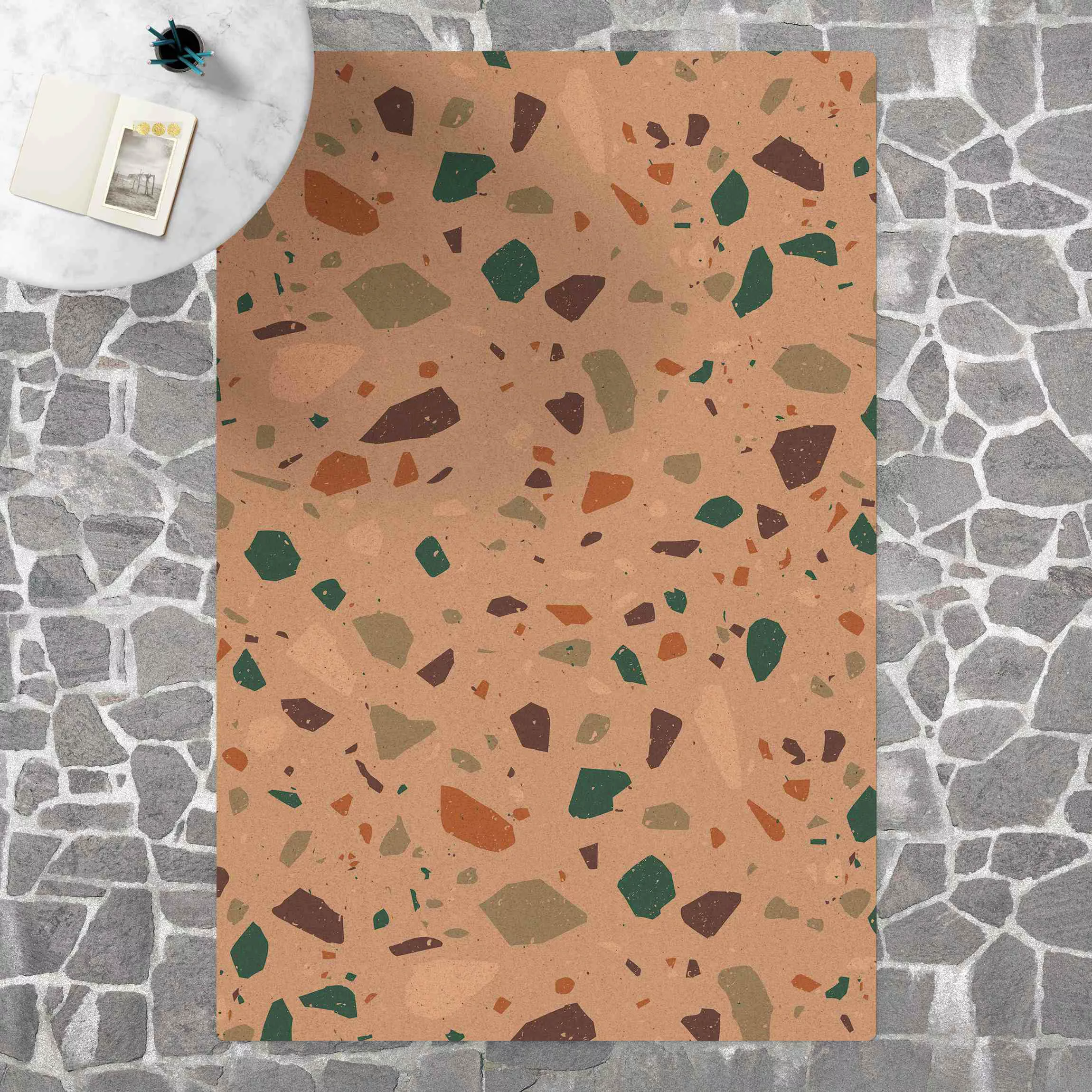 Kork-Teppich Detailliertes Terrazzo Muster Grosseto günstig online kaufen