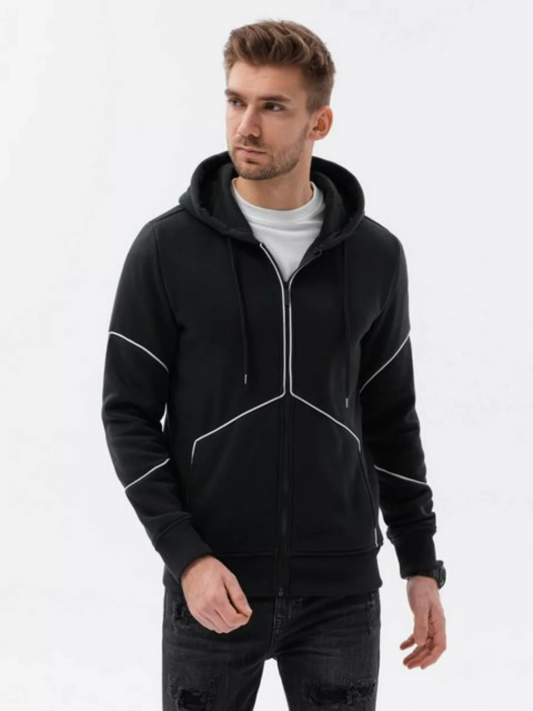 OMBRE Kapuzensweatshirt Sweatshirt mit Kapuze und Reißverschluss für Männer günstig online kaufen