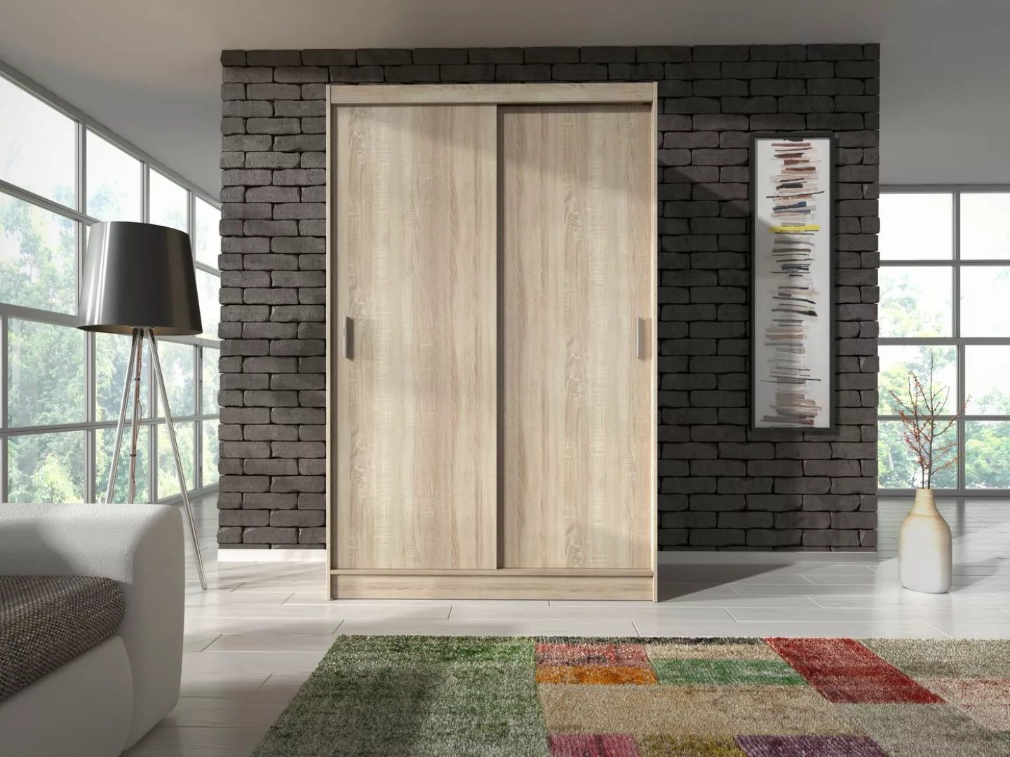 Domando Kleiderschrank Kleiderschrank Picena Breite 130cm, Schwebetüren, pr günstig online kaufen